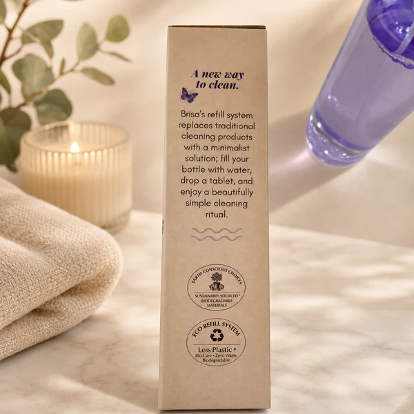 Lavender Cleaning Kit - Refillable Spray Bottle with 4 Multi Purpose Cleaning Tablets